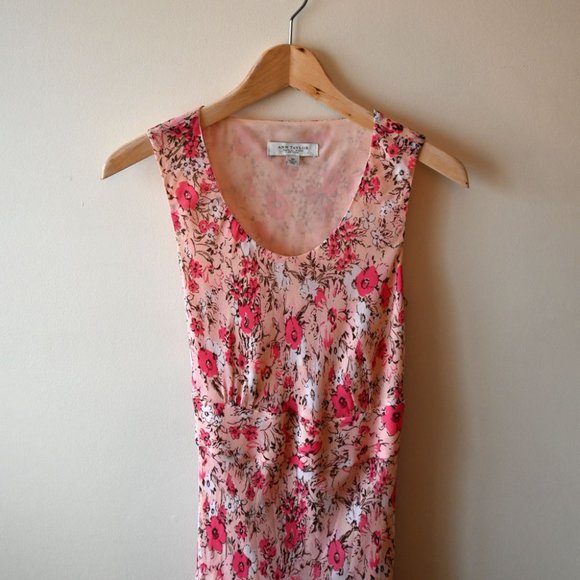 Vintage Ann Taylor Silk Crepe Cottagecore 90's Floral Spring Summer Dress - Picture 2 of 8